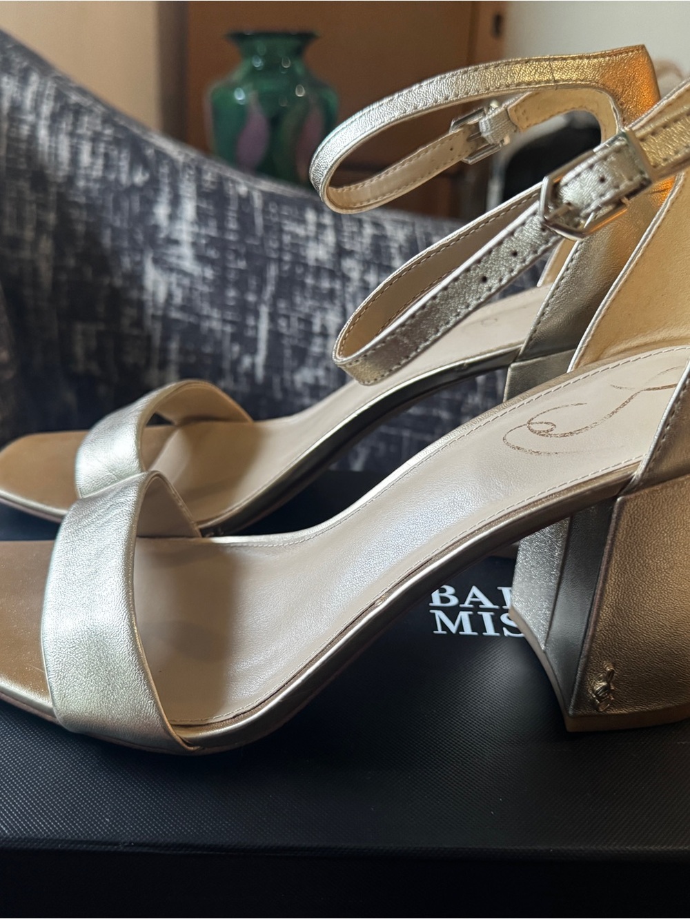 Sam Edelman Metallic Gold Ankle-Strap Daniela Block Heel Sandals